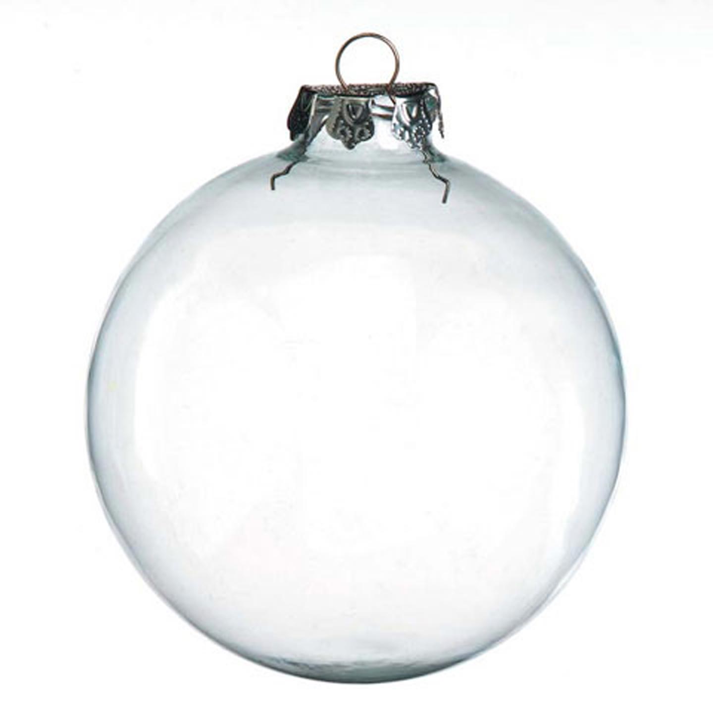 Darice Clear Glass Round Heavy Duty Fillable Ornaments, 100 mm, 2
