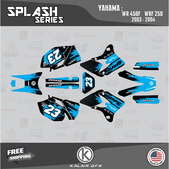 Kalair GFX Graphics Kit for Yamaha WR250F (2003-2004) Splash Series