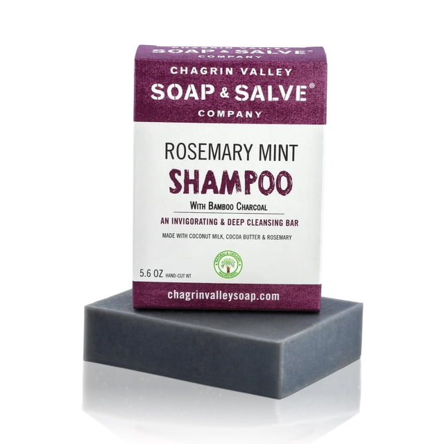 Barra de champú natural orgánico (carbón de menta y romero 1 barra)