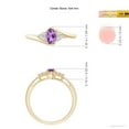thumbnail image 4 of ANGARA Natural Oval Amethyst Bypass Ring with Trio Diamond Accents in 14K Yellow Gold for Women (Size-6x4mm) | February Birthstone, Anniversary, Jewelry Gift for Women | Natural Amethyst Ring, 4 of 8
