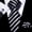 Black and White Stripe, variant on Men Stripe Neckties, Black Red