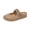 Khaki, variant on Women's Faux Suede Double Buckle Mules, Round Toe Closed Toe Clogs with Adjustable Strap, Comfortable Slip-On Flats for All Season Brown