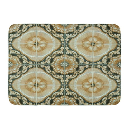 24 Inch Marble Mosaic - GODPOK Block Brown Architecture Marble Stone Mosaic Green Bath Bright Rug Doormat Bath Mat 23.6x15.7 inch
