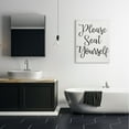 thumbnail image 2 of The Stupell Home Decor Collection Black and White Textured Wood Look Please Seat Yourself Script Typography Canvas Wall Art, 2 of 6