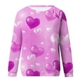 thumbnail image 4 of Valentine's Day Long Sleeve Shirts for Women Trendy Sequin Heart Print Crew Neck Casual Sweatshirts Casual Tunic Tops(Pink,XXL), 4 of 4