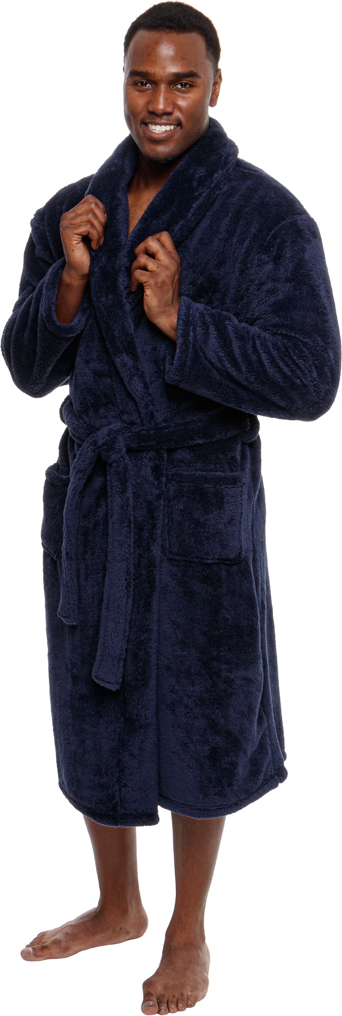 Ross Michaels Mens Luxury Robe Big & Tall Plush Fleece Bathrobe Mid