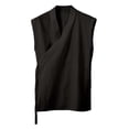 thumbnail image 2 of Mens Hanten Kimono Cardigan Cotton Linen Wrap Front Retro Hanfu Sleeveless Shirt Tank Tops, 2 of 5