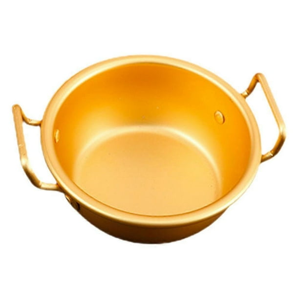 Multi Purpose Mixing Bowl Aluminium Alloy Perfect For Outdoor Enthusiasts Dining Table Use Golden Easy To Carry 1Pack