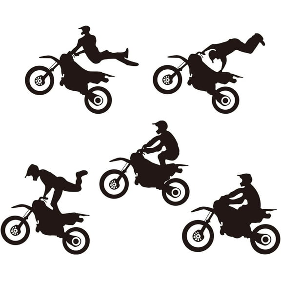 FACAILGZPY Dirt Bike Decals Wall Stickers Motocross Sports Stickers Wallpaper Decor for Boys Teens Home Decoration Playroom Bedroom Living Room, Black