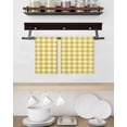 thumbnail image 3 of Yellow Gradient Kitchen Dish Towels for Drying Dishes Set of 3, Farm Plaid Buffalo Checkered Gingham Waffle Weave Microfiber Hand Tea Bathroom Towels Quick Dry & Absorbent Towel 15.7x23.6, 3 of 7