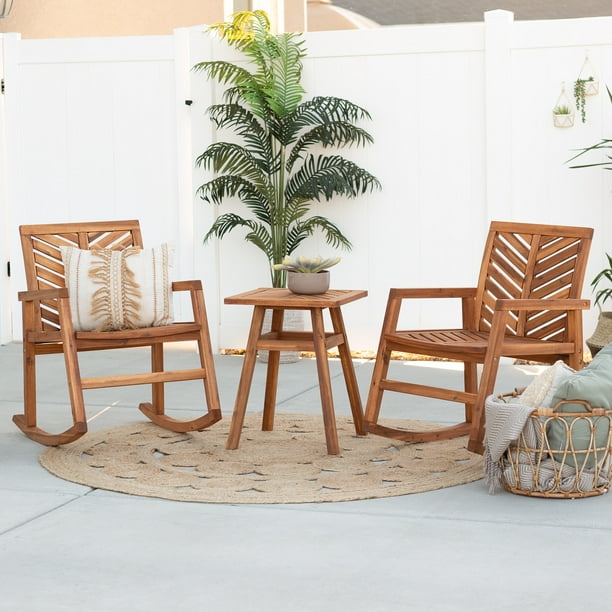 3 Piece Outdoor Rocking Chair Set, Outdoor Rocker Chair Set