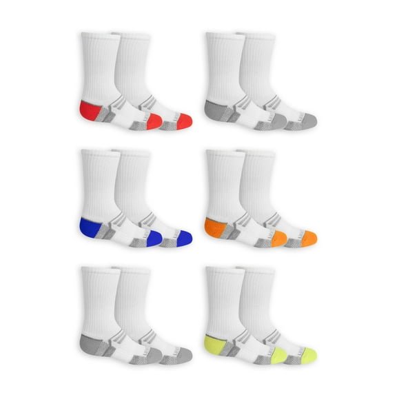 Fruit of the Loom Boys Every Active Crew 6 Pack Socks
