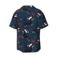thumbnail image 2 of Vsdgher Christmas Dachshund Print Men's Wrinkle Free Untucked Cuban Shirt Business Casual Button Down Shirts Short Sleeve Shirt, 2 of 7