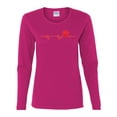 thumbnail image 3 of Dog Heartbeat | Paw Print EKG Lifeline | Veterinarian Vet Tech Dog Lover Womens Long Sleeve T-Shirt, Fuschia, XX-Large, 3 of 5