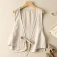 thumbnail image 2 of Womens Cotton Linen Vest Casual Loose V Neck Sleeveless Vests Jacke, 2 of 5