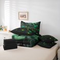 thumbnail image 6 of Manfei Sports Car 7 Pieces Full Size Bedding Sets,Geometric Plaid Art Full Size Bed in a Bag,Green,Black Reversible, 6 of 7