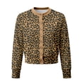 thumbnail image 5 of Wxolcjlv Leopard Print Button Front Cardigan For Women Daily Outing Casual Knit Outerwear, 5 of 5