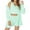 Green, variant on Women's 3 Piece Fuzzy Plush Loungewear Set Fluffy Pajama Sleepwear Jacket Crop Top Shorts Cozy Comfortable Home Clothes Winter Soft Warm Pajama Set