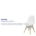 thumbnail image 5 of BizChair Contemporary Metal Polypropylene Wood Solid Print Chair, White (Set of 2), 5 of 14