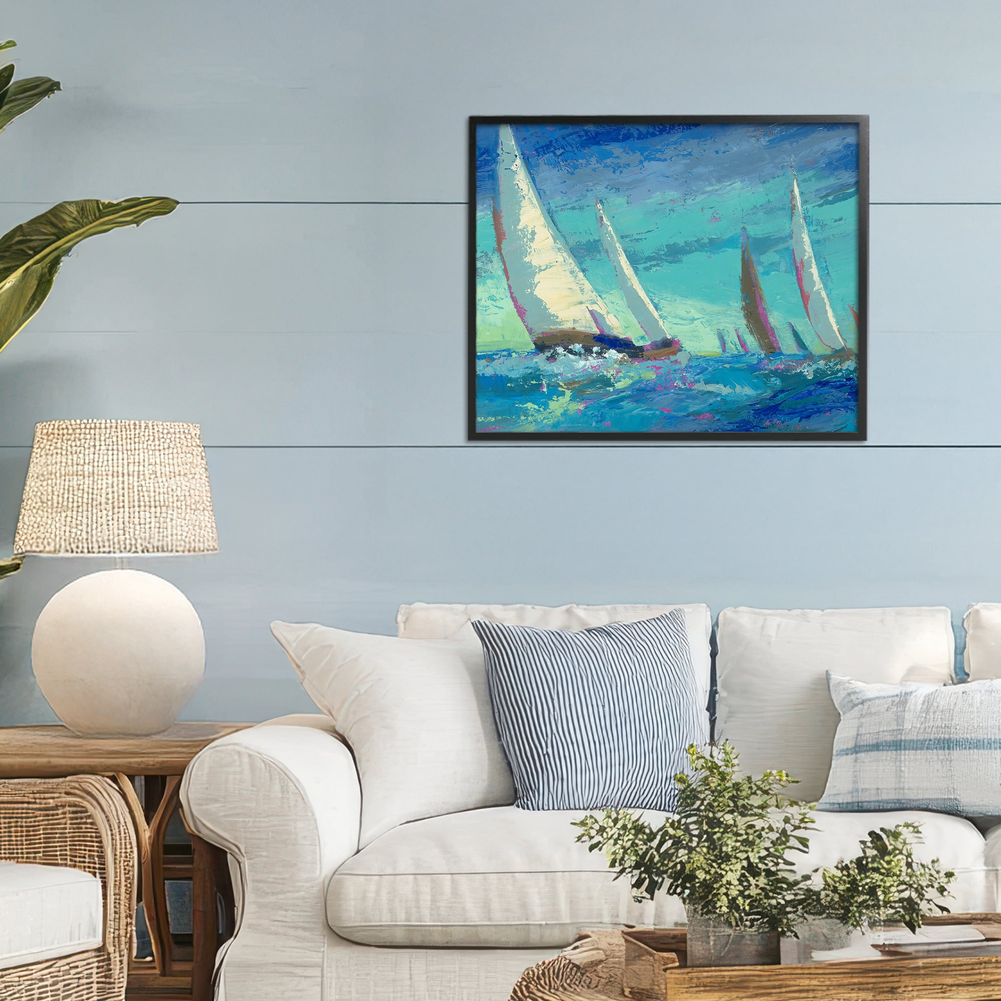 Stupell Industries Abstract Expression Regatta Black Framed Giclee Art, design by Beth A. Forst