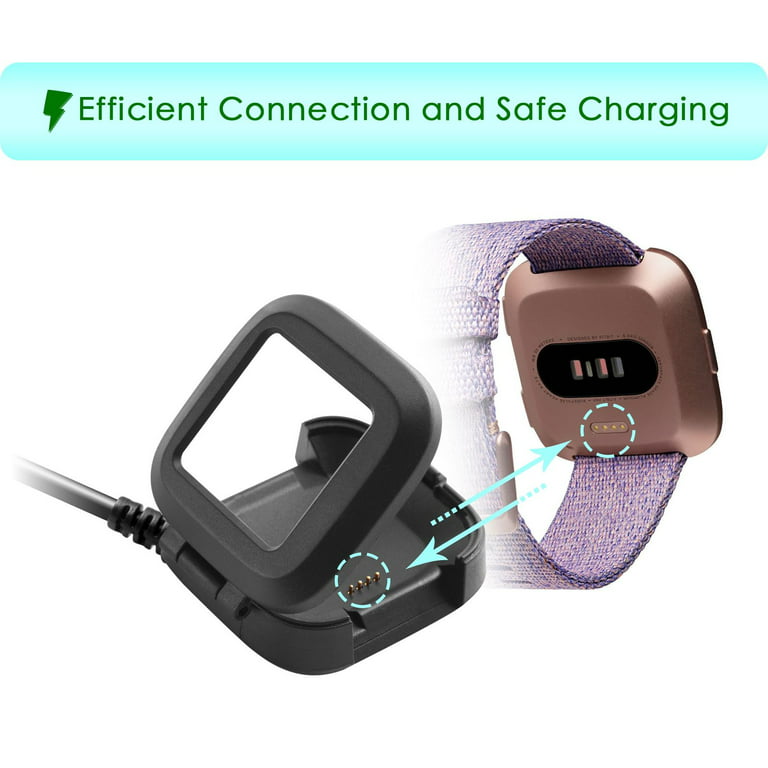Insten for Fitbit Versa Charger [1-Pack] Replacement USB Charging Power Dock Clip Compatible with Fitbit Versa / New Lite Edition / Special Edition Fitness Tracker 3.3FT Black - Walmart.com