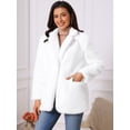 thumbnail image 5 of DARING DIVA Women's Faux Fur Coat Open Front Notch Lapel Jacket XL White, 5 of 8