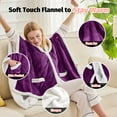 thumbnail image 4 of PMONPA Wearable Heated Throw Blanket for Adult, Electric Heated Wrap Poncho Shawl with Pockets, 6 Heating Levels & 2 to 10 Hours Time Settings, 51" x 61", Purple, 4 of 7