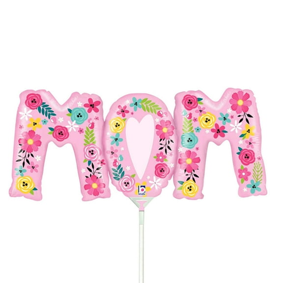 14 inch Floral Mom (Air-Fill Only) Foil Mylar Balloon - Party Supplies Decorations