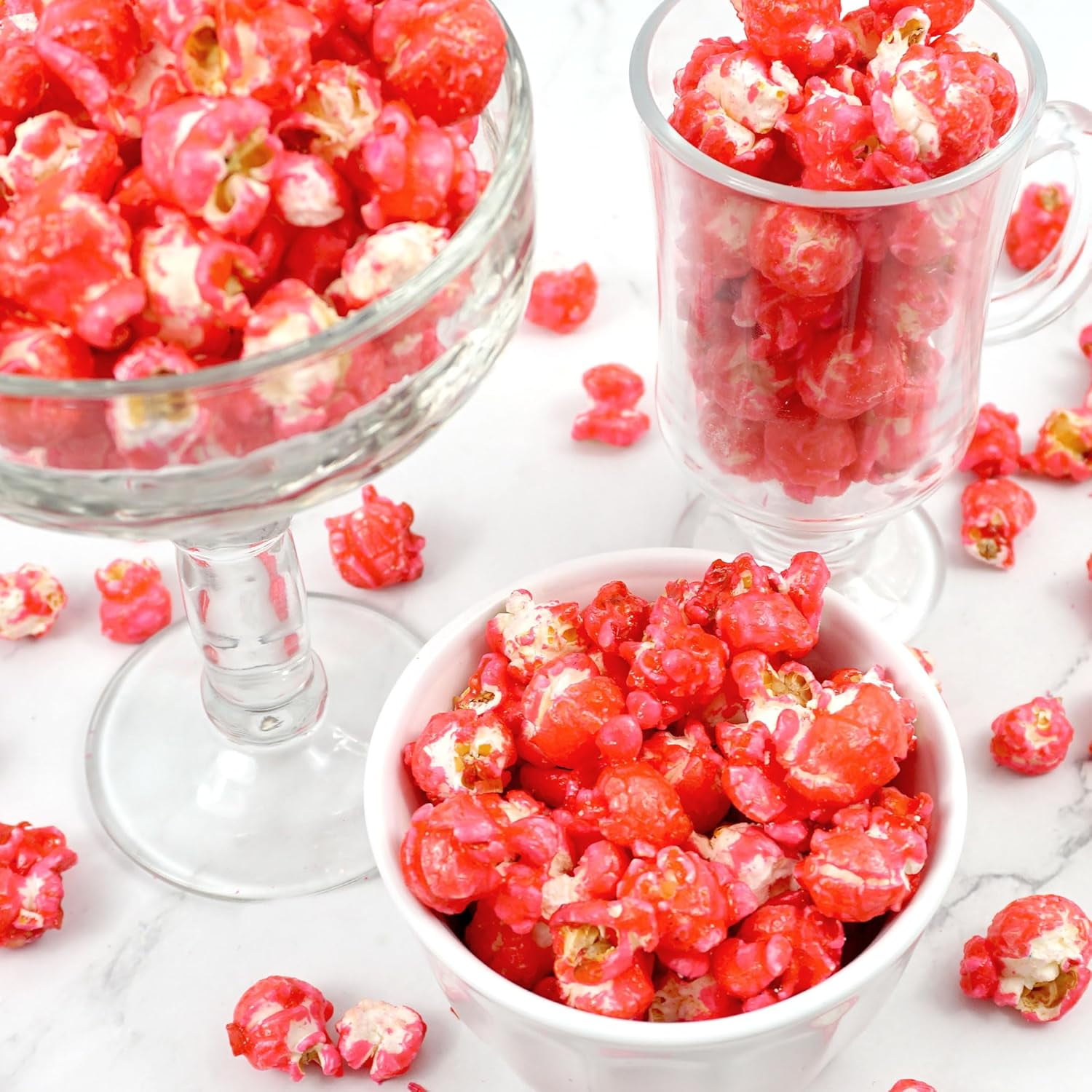 Pink Popcorn with Scoop, 20 Ounce, Watermelon Flavored Popcorn Tub, Fresh Gourmet Popcorn, The Hampton Popcorn & Candy Company