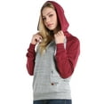 thumbnail image 2 of Doublju Women's Casual Long Sleeve Zipper Color Pullover Hoodie With Pocket, 2 of 5