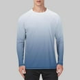 thumbnail image 2 of Timoontee men's Gradient Color Tshirts Casual Long Sleeve Crew Neck Shirts Lightweight Quick Dry Sun Protection Shirts Navy S, 2 of 5