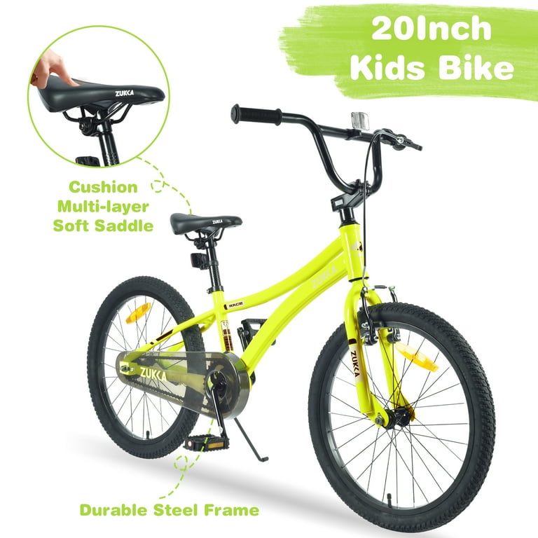 Kids Bike 20 Boys Bicycle Single Speed Steel Frame Children Bike for Boys Ages 7 10 Years Yellow