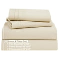 thumbnail image 2 of KriKac Queen Sheet Set - 4 Piece Bed Sheets for Queen Size Bed, Deep Pocket, Hotel Luxury, Extra Soft, Breathable and Cooling, Beige Cream Queen Size Sheets, 2 of 9