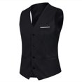 thumbnail image 3 of Cloudstyle Mens Slim Fit 3 Piece Suit Classic Business Wedding Suits Tuxedo Blazer Waistcoat Trousers, 3 of 7