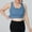 Blue, variant on Women's Solid Color Sports Bra with Chest Cushion - Yoga, Gym, Everyday Wear Green 2XL