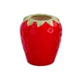 thumbnail image 1 of Jarrón de cerámica con forma de fresa, decorativo, para arreglos florales creativos. S, 1 of 9