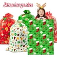 thumbnail image 3 of GuassLee 6pcs Large Christmas Gift Bags, Jumbo Holiday Drawstring Gift Bags 36" x 49" Giant Plastic Reusable Present Wrap Bags with Gift Tag Cards for Big Xmas Presents Party Decorations, 3 of 7