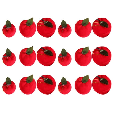 

NUOLUX 18pcs Red Fruit Shaped Pendants Xmas Hanging Decorations (Mixed Size)