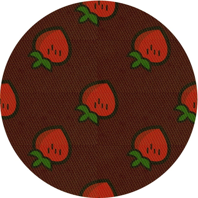 Ahgly Company Tapis Rond Lavable en Machine Intérieur Transitionnel Rouge Brun, 3 Pieds Rond