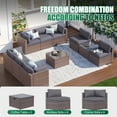 thumbnail image 2 of Clouddwell 10 Piece Patio Furniture Set Wicker Rattan Patio Conversation Set Outdoor Sectional Sofa Set with Coffee Table and Gray Cushions(Waterproof Cover Included), 2 of 6