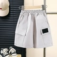 thumbnail image 5 of Gubotare Boys Shorts Cargo Boy Kids Shorts Toddler Baby Boys Pull-On Shorts Drawstring Elastic Waist Boys Shorts (Beige,Size 6-7 Years), 5 of 5