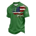 thumbnail image 3 of Homeyce Mens American Flag Golf Shirts 250 Years Of Liberty 4th Of July Polo Shirts Short Sleeve National Flag Print Polo T-Shirts Button Down Independence Day Patriotic Shirts,Green M, 3 of 4