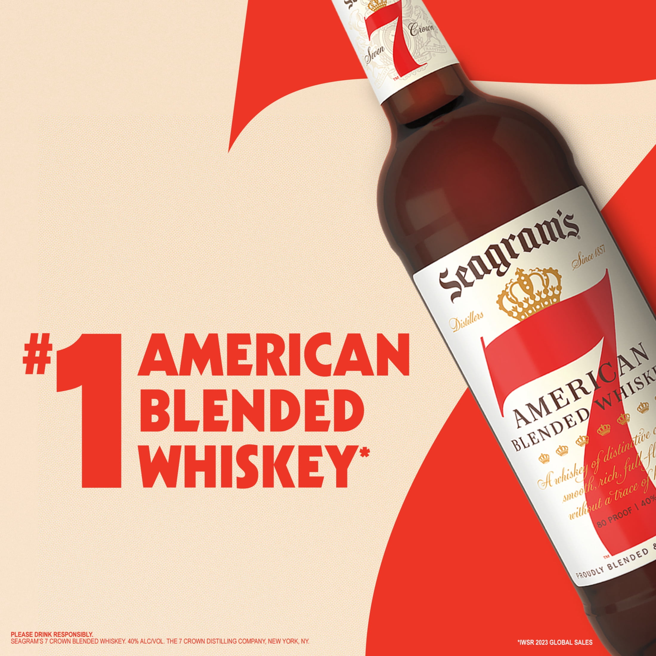 Seagram's 7 Crown American Blended Whiskey, 50 mL