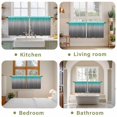 thumbnail image 6 of Turquoise Grey Ombre Tier Curtains, Teal Modern Geometric Striped Abstract Art Light Filtering Kitchen Curtains, 2Pcs Rod Pocket Half Window Treatments Panels for Sink Cafe Cabinet Camper 27.5x36In, 6 of 9
