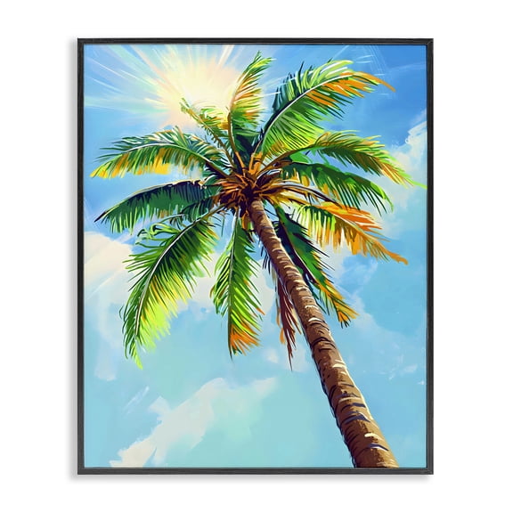 Stupell Industries Coastal Sunlight Through Palms Black Framed Giclee Art, 11 x 14, by LSR Design Studio