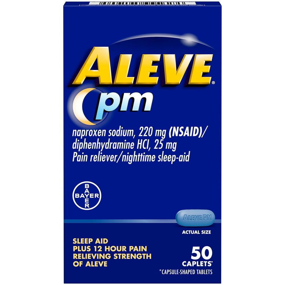 Aleve PM Pain Relief and Nighttime Sleep Aid Naproxen Sodium Caplets