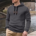 thumbnail image 2 of Yiaimeir Mens Casual Hooded Pullover Lightweight Knit Long Sleeve Drawstring Hoodie Soft Breathable Sweatshirt for Everyday Wear, 2 of 6