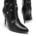 thumbnail image 2 of DREAM PAIRS Women's Metallic Stiletto Heeled Knee High Boots Sexy Fashion Pointed Toe Dress Boots with Stud and Zipper Tassel, 2 of 7