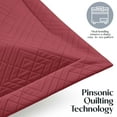 thumbnail image 4 of Clara Clark Quilt Sets, 4 Piece Lightweight Reversible Quilt Bedspread, Diamond Weave Coverlet Bedding Set, Twin Burgundy, 4 of 9