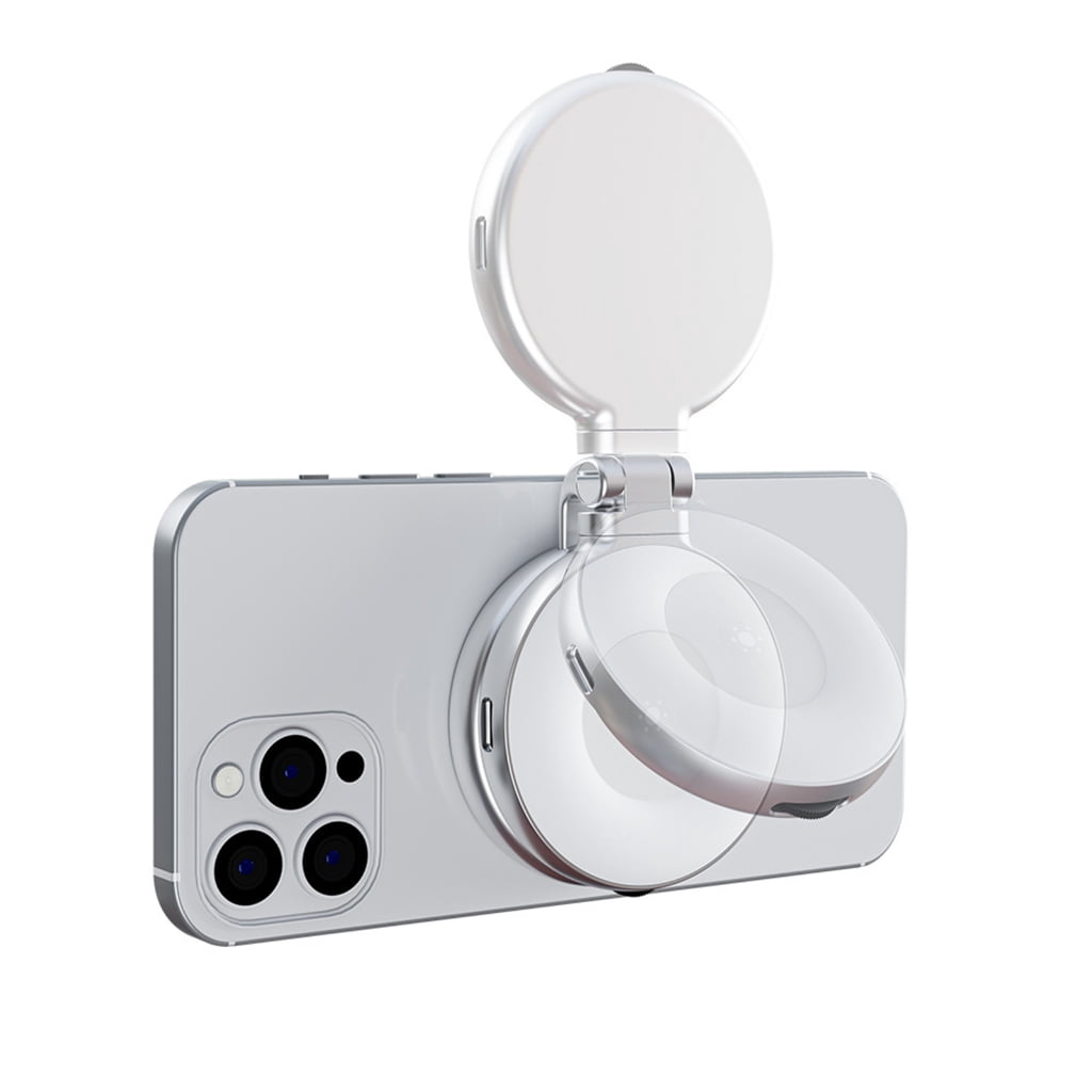 Foldable Fill Rings Light with Glass for Makeup Photography Video Conference Rotating Selfie Light